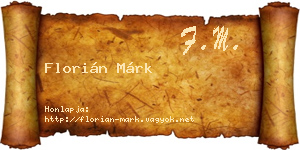 Florián Márk névjegykártya